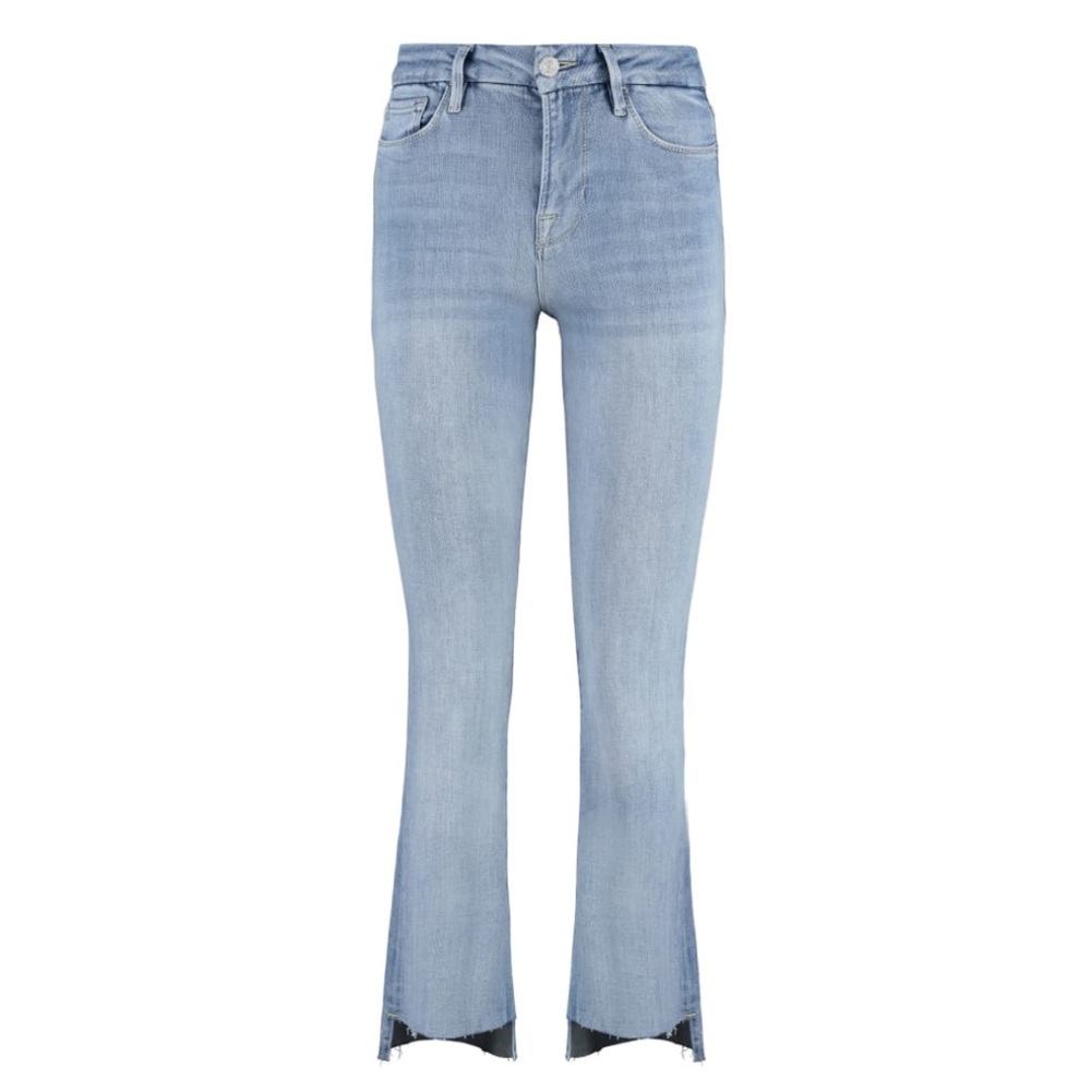 frame le crop mini boot light wash jeans